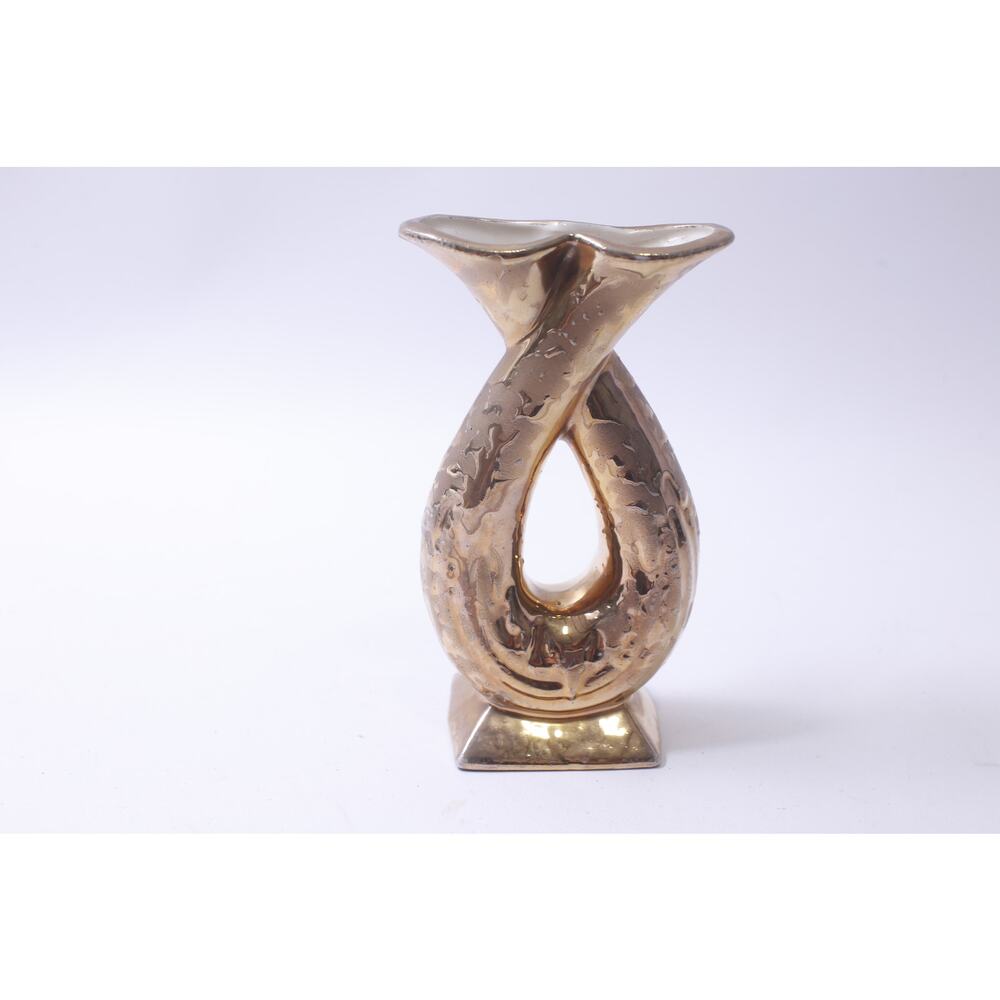 1950s, Savoy, Gold Plated, Vase, Curved, Double-horned, ~ 250407-WH 160